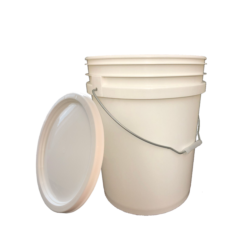 5 Gallon Bucket Metal Handle with lid White color
