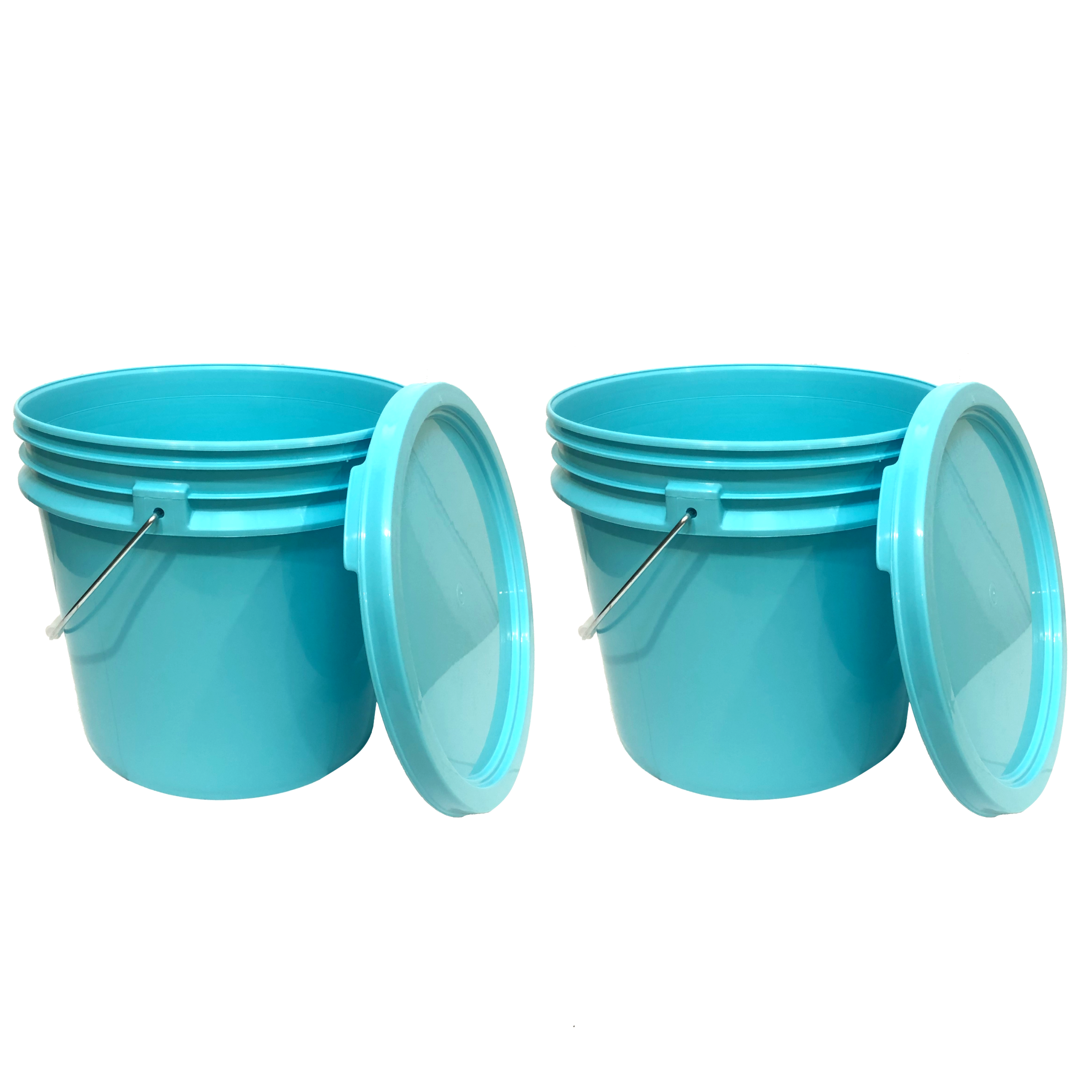 Outdoor 3.5 Gallon Bucket with Lid - Durable All Purpose Pail (Aqua, 5)