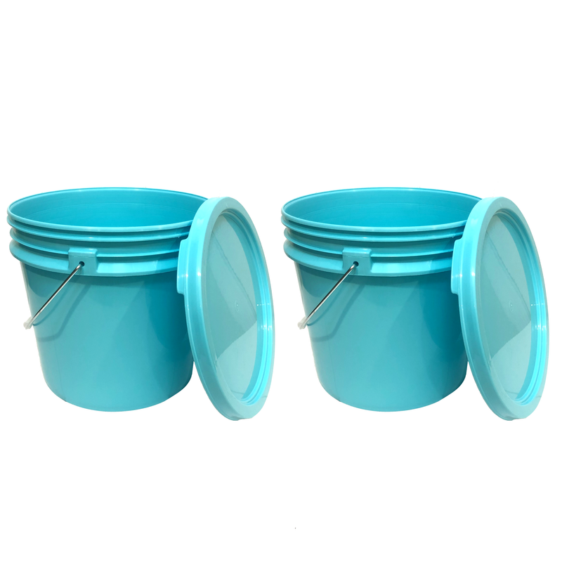 3.5 Gallon Bucket Metal Handle with lid, Aqua Blue color