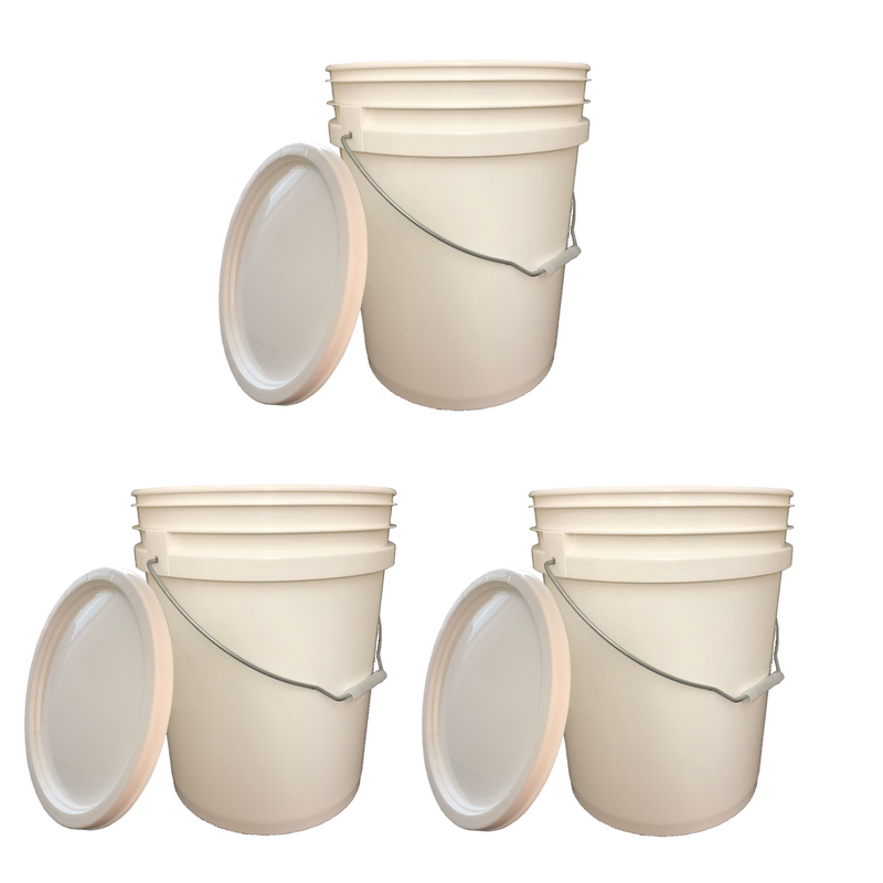 5 Gallon Bucket Metal Handle with lid White color