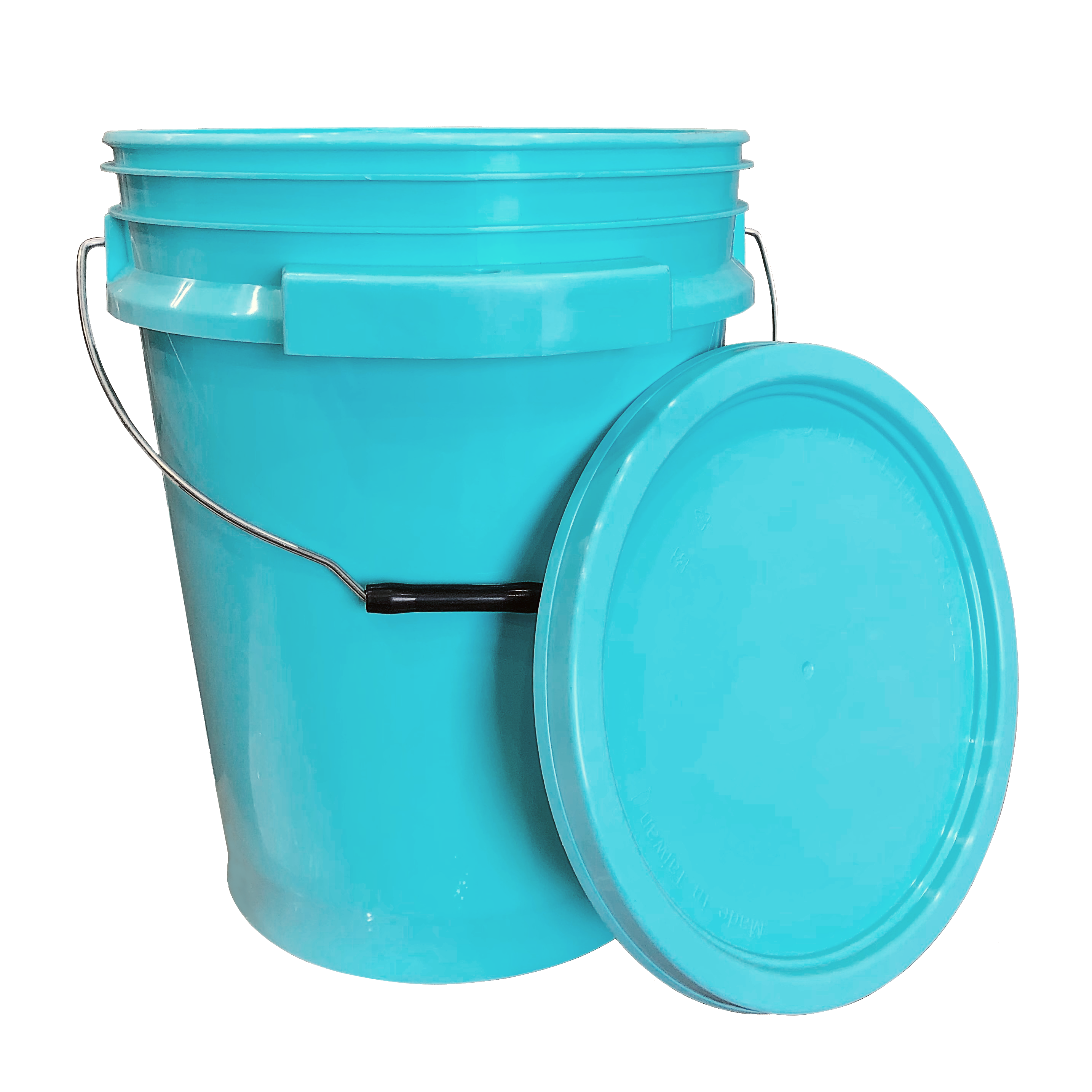 Lee Fisher Sports iSmart Bucket - 5 Gallon Metal Handle Bucket with Lid, Aqua Blue Color - 1 Pack