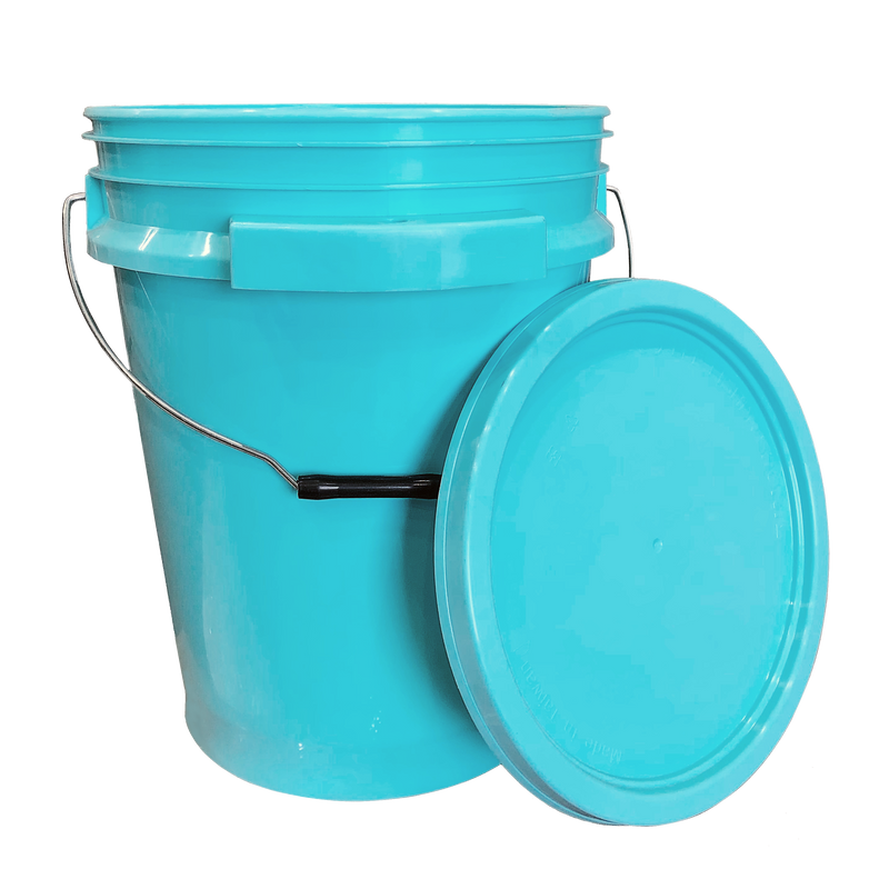 ISmart Bucket - 5 Gallon Metal Handle, Two Side Handle  Bucket with Lid, Aqua Blue Color