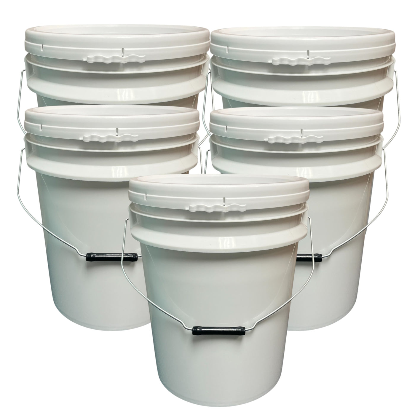 5 Gallon Bucket Metal Handle with lid White color