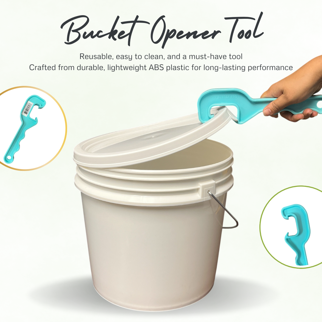5-Gallon Bucket with Lid – 6 Pack + Bucket Opener Tool