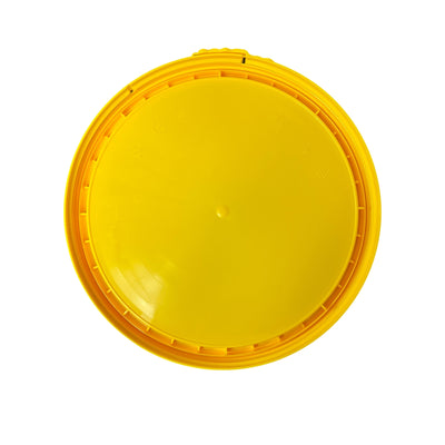 5 Gallon Outdoor Metal Handle Bucket with Lid, Yellow Color